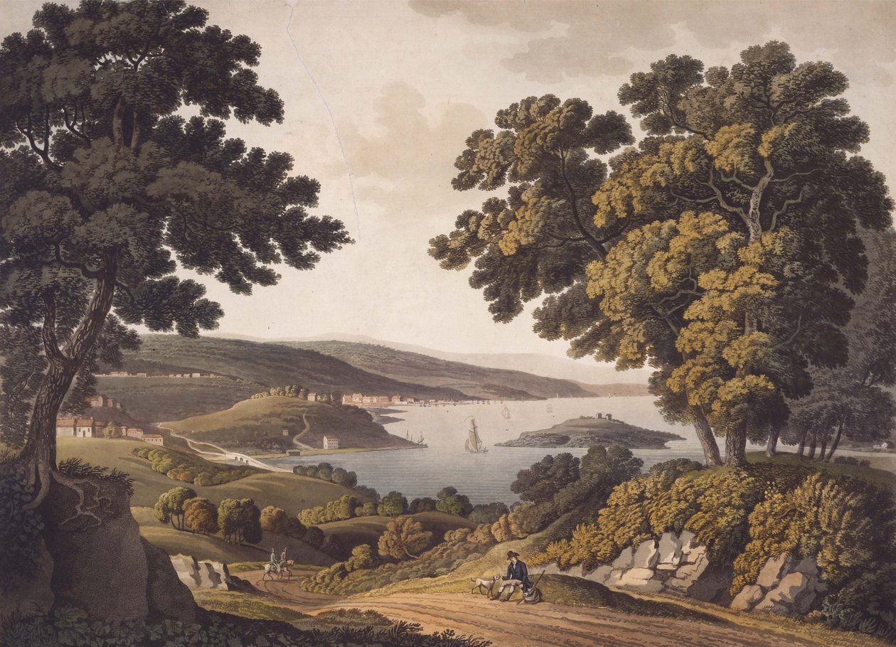 George Town i Federal City lub City of Washington, 1801 (akwatinta) autorstwa George Beck