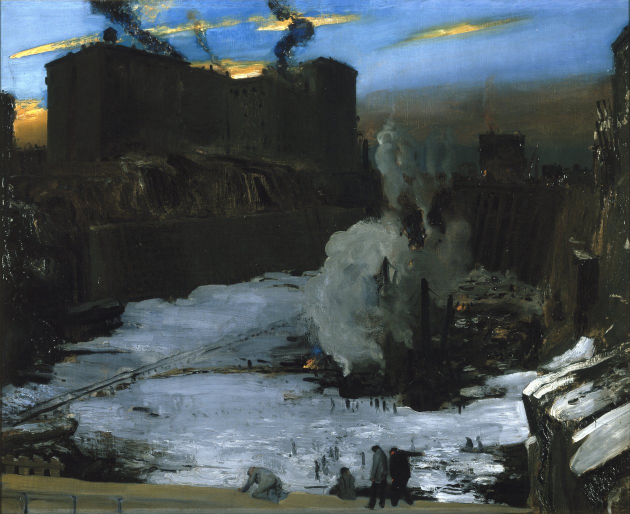 Wykopaliska na stacji w Pensylwanii autorstwa George Wesley Bellows