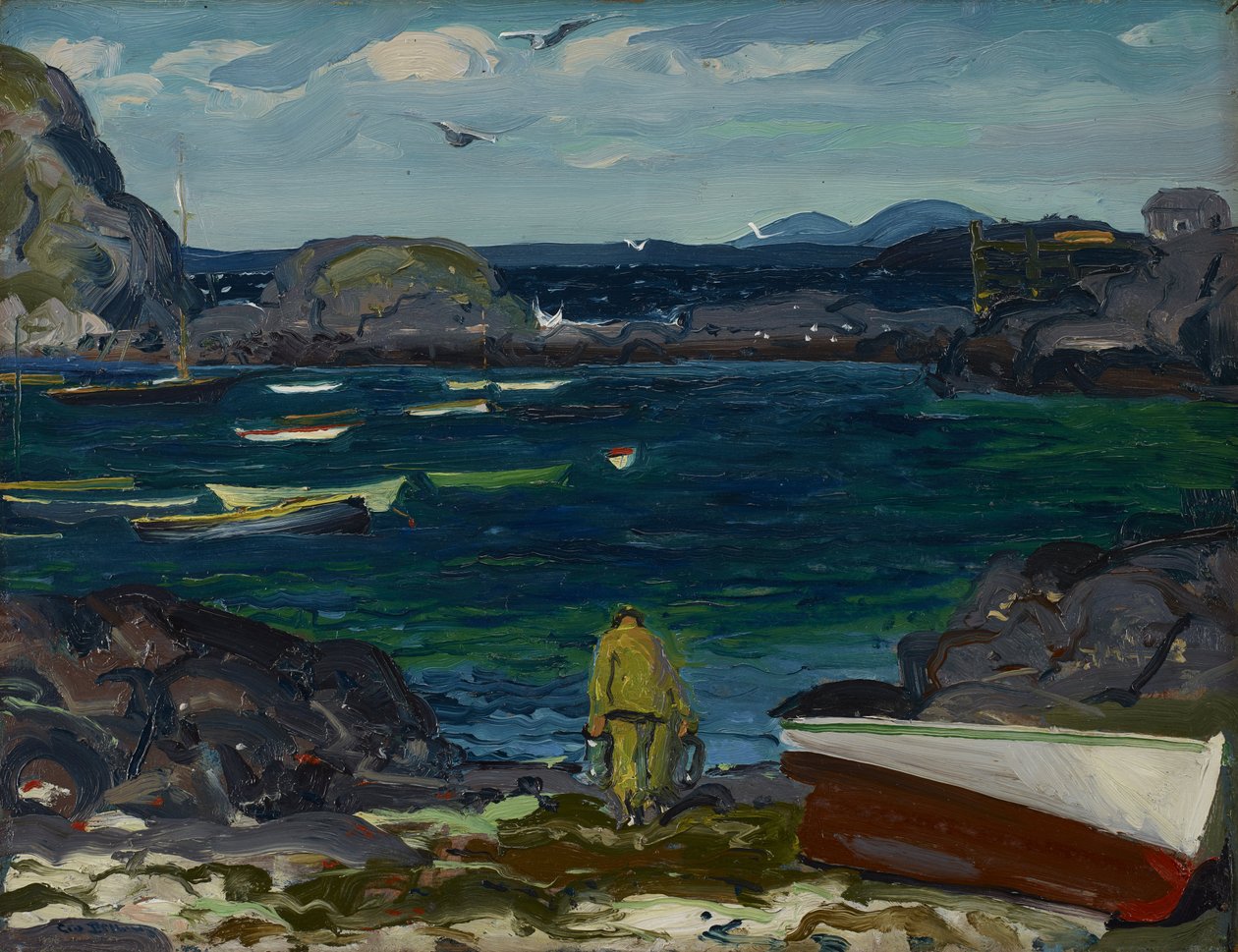 Port, Wybrzeże Monhegan, Maine autorstwa George Wesley Bellows