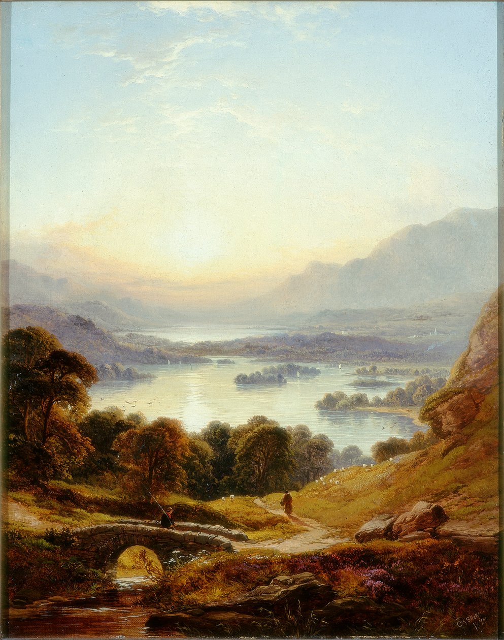 Jeziora Derwentwater i Bassenthwaite, Keswick, 1877 autorstwa George Blackie Sticks