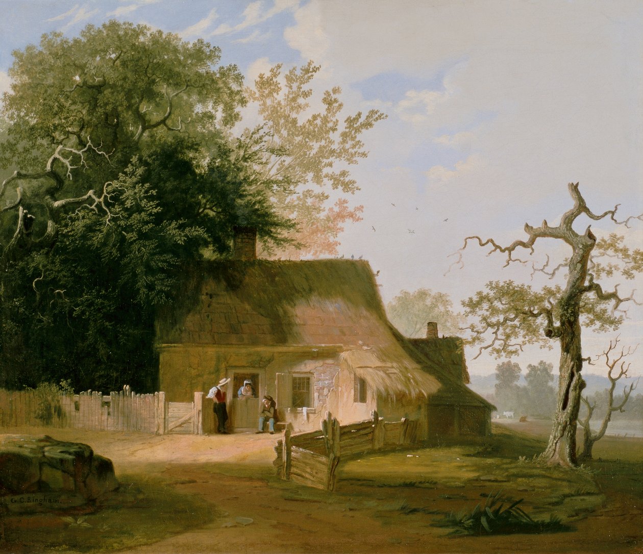 Krajobraz chaty, 1845 autorstwa George Caleb Bingham