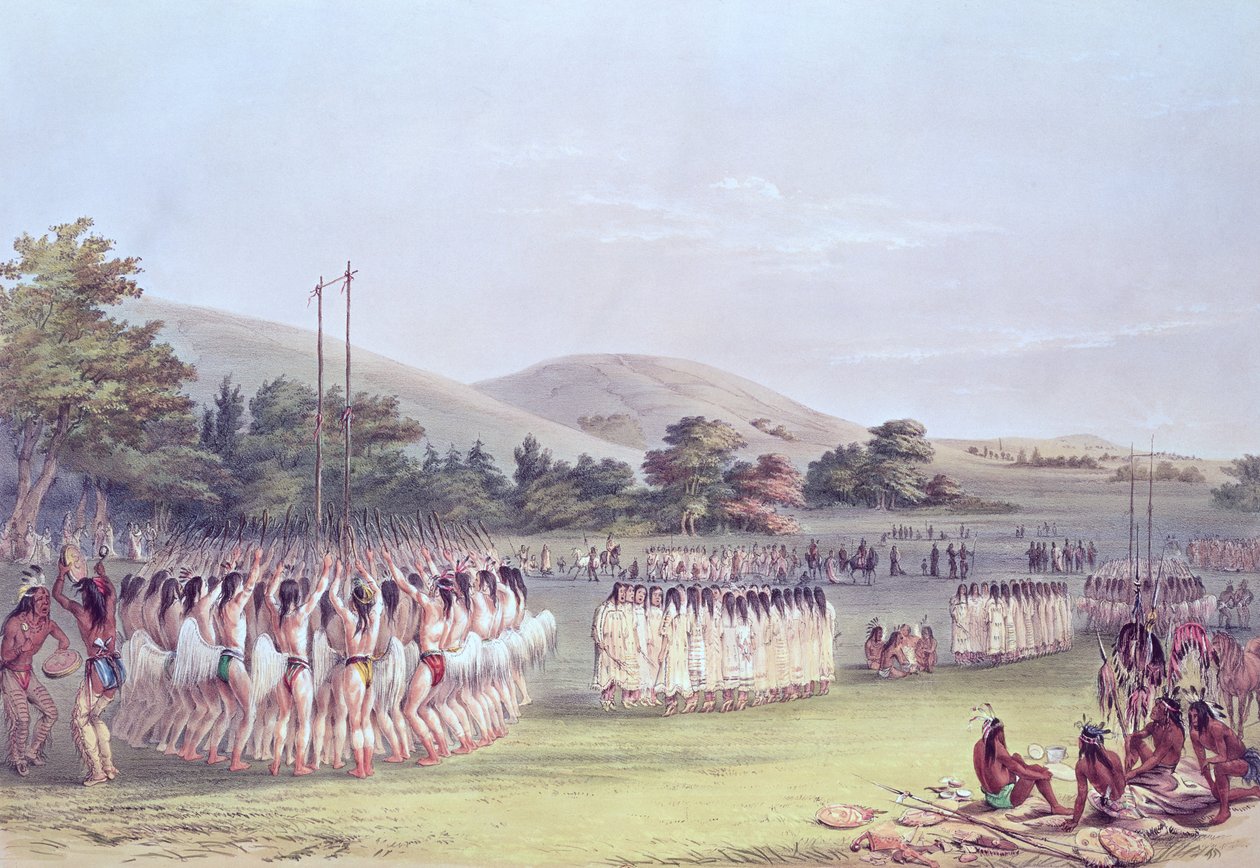 Choctaw Ball-Play Dance, 1834-35 autorstwa George Catlin