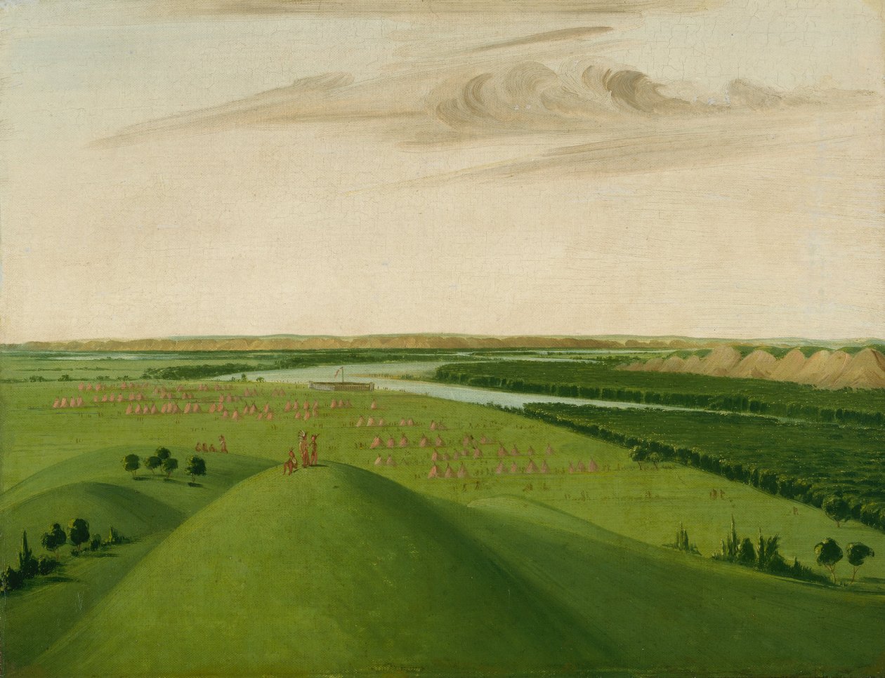 Fort Union, ujście rzeki Yellowstone, 2000 mil nad St. Louis autorstwa George Catlin