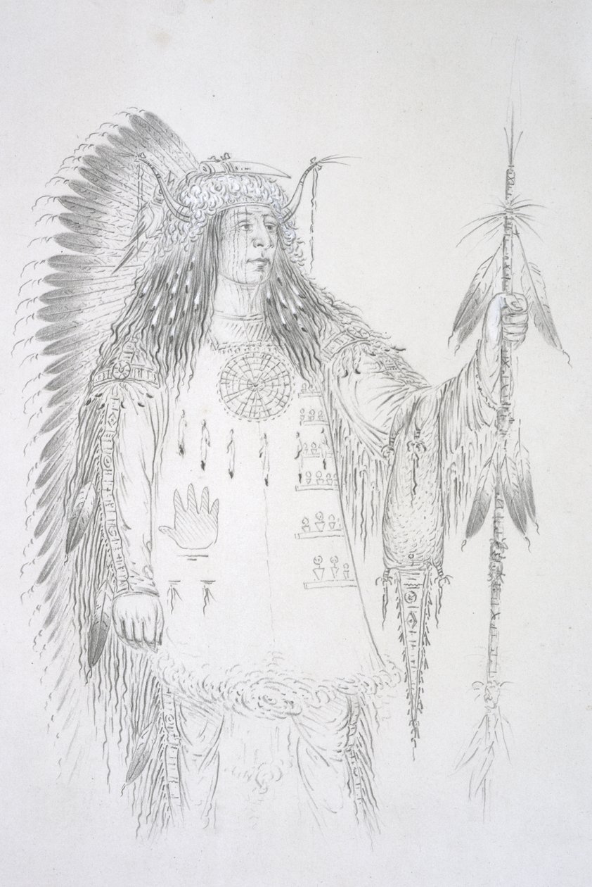Mah-to-toh-pa (Cztery niedźwiedzie) 1852 autorstwa George Catlin