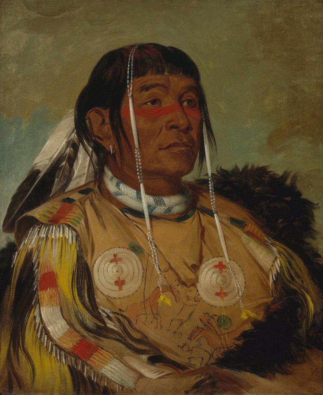 Sha-có-pay, Szóstka, Wódz Równin Ojibwa autorstwa George Catlin