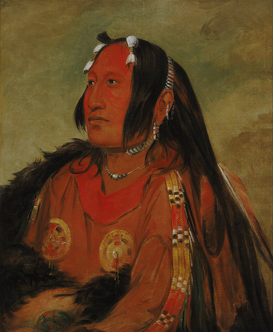 Wi-jún-jon, Gołębi Głowa Jaja (Światło), Zasłużony Młody Wojownik autorstwa George Catlin