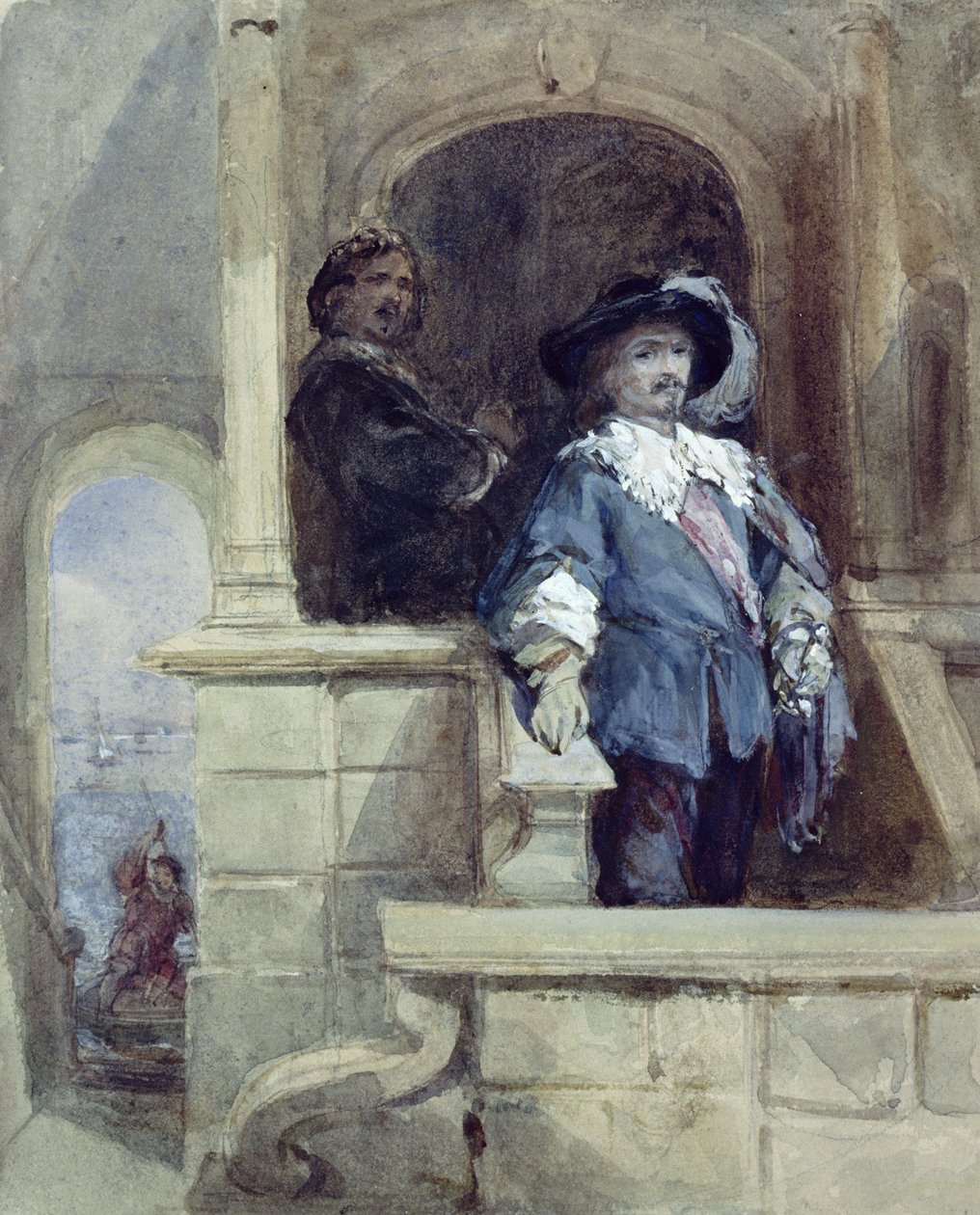 Sir Thomas Wentworth (później hrabia Strafford) i John Pym w Greenwich, 1628 autorstwa George Cattermole