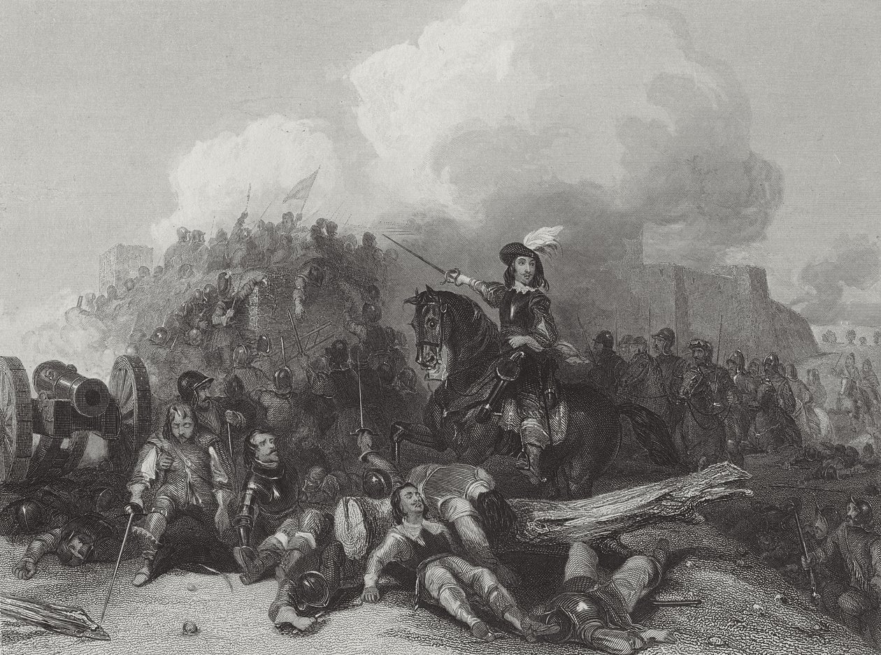 Szturmowanie Bristolu, grawerowane przez JC Varralla 1844 autorstwa George Cattermole