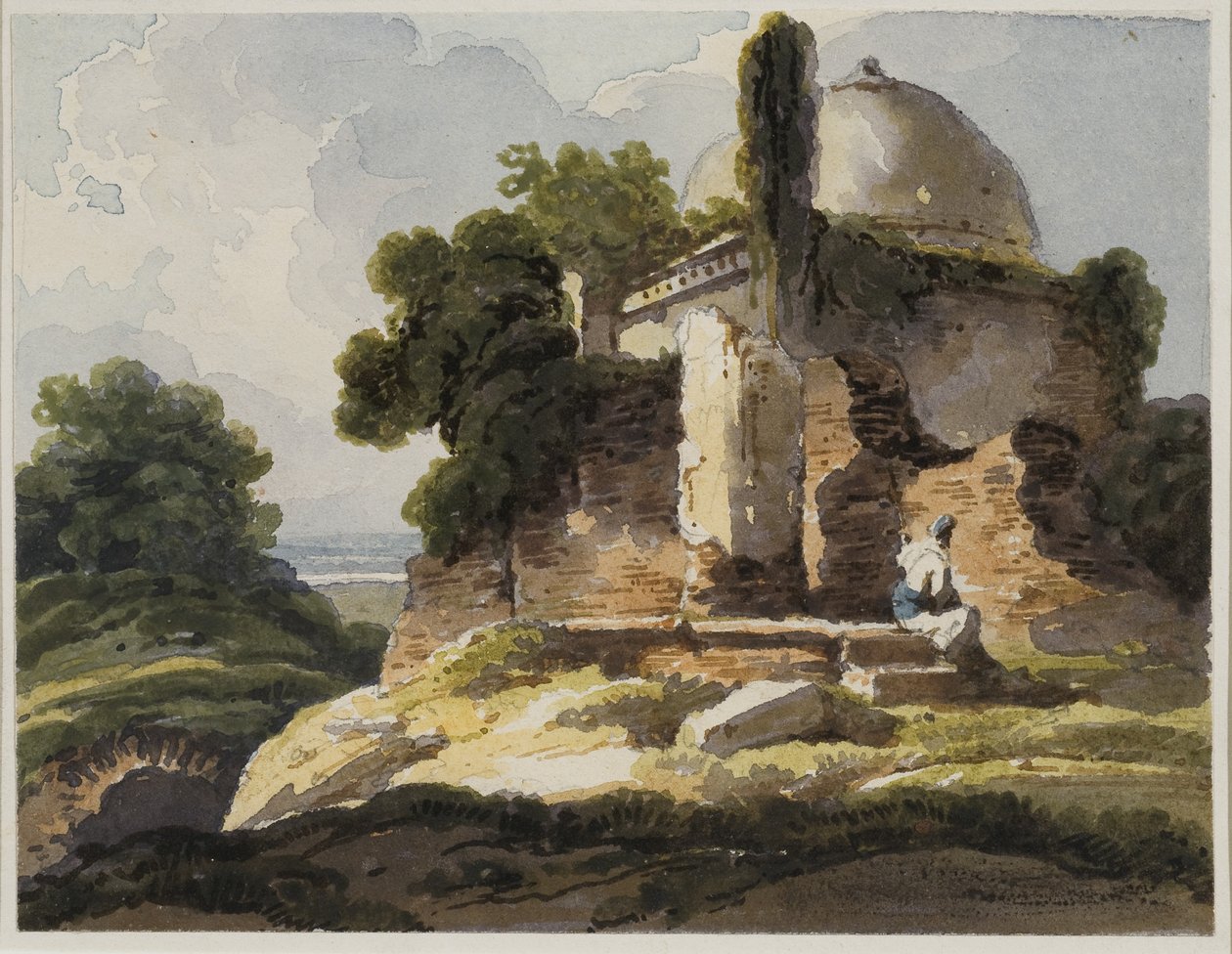 Pejzaż z grobowcem muzułmańskim, 1819 (wc na papierze) autorstwa George Chinnery