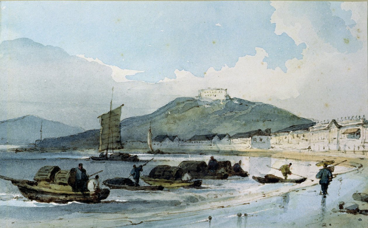 Widok na Makao, Chiny autorstwa George Chinnery