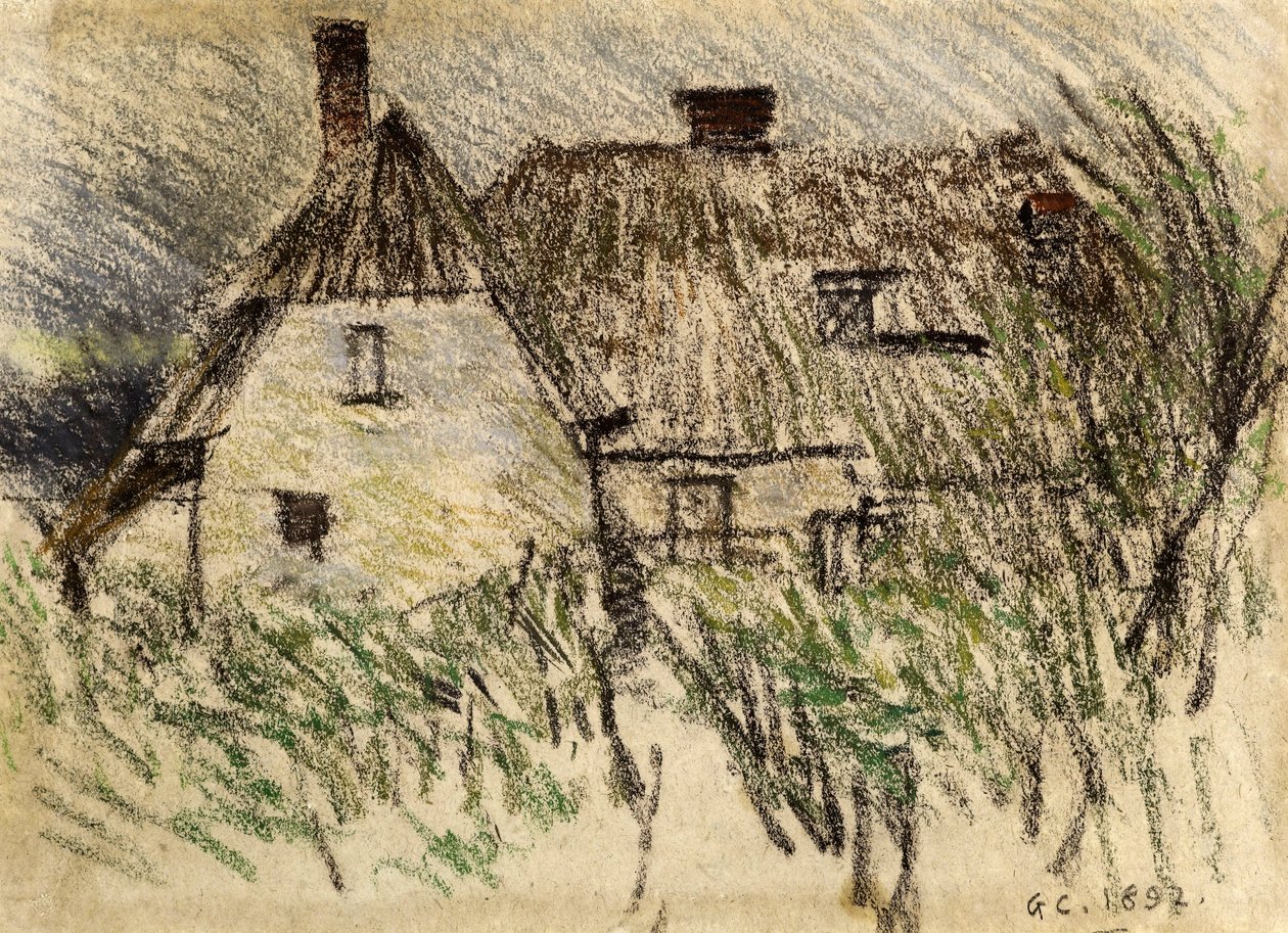Chata koło Walberswick, Suffolk, 1892 (kreda na papierze) autorstwa George Clausen