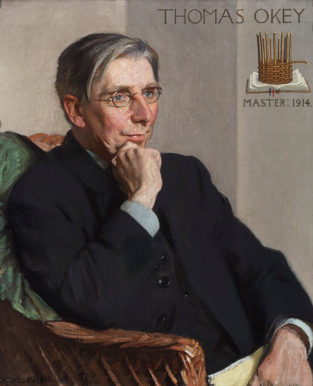 Portret Thomasa Okeya, mistrza Gildii Pracowników Sztuki, 1914 autorstwa George Clausen