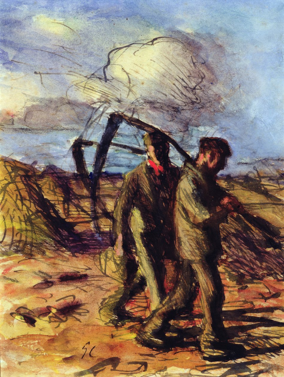 Kosiarze (pióro, tusz i wash na papierze) autorstwa George Clausen