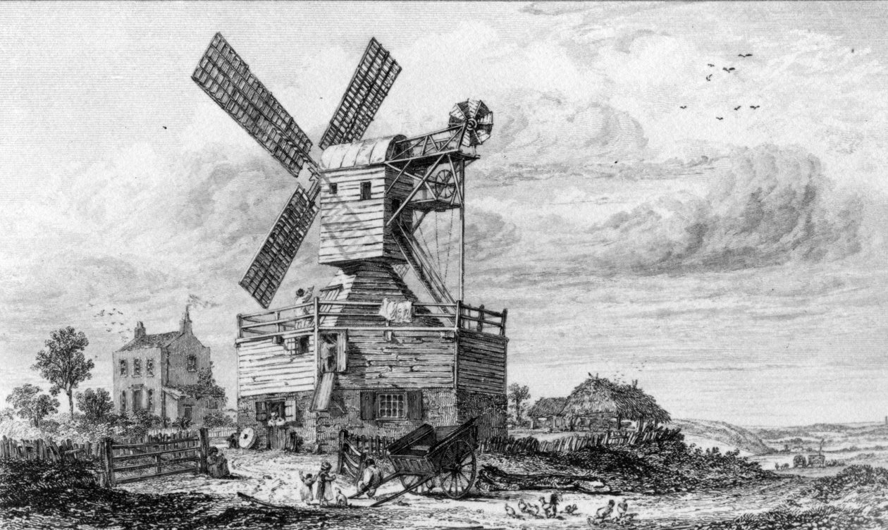 Mill na Wimbledon Common, z „Poglądy Cooke