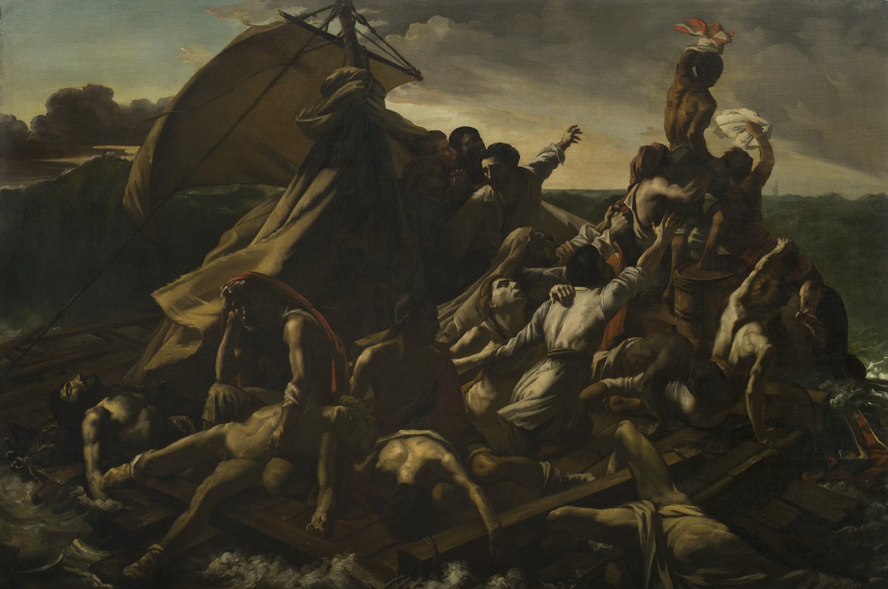 Tratwa Meduzy, wg Theodore Gericault, 1830 (olej na płótnie) autorstwa George Cooke