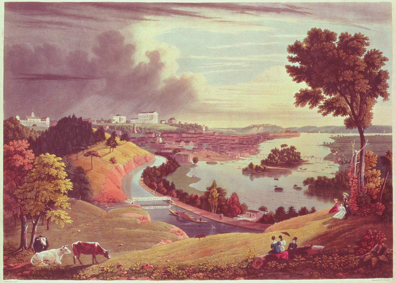 Richmond, Virginia, grawerowane przez Williama Jamesa Bennetta autorstwa George Cooke