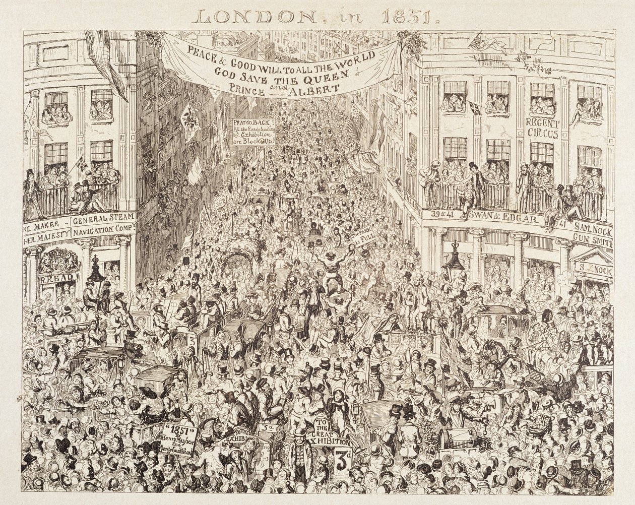 Wielka Wystawa Mayhewa z 1851 r.: Londyn w 1851 r., 1851 r. autorstwa George Cruikshank