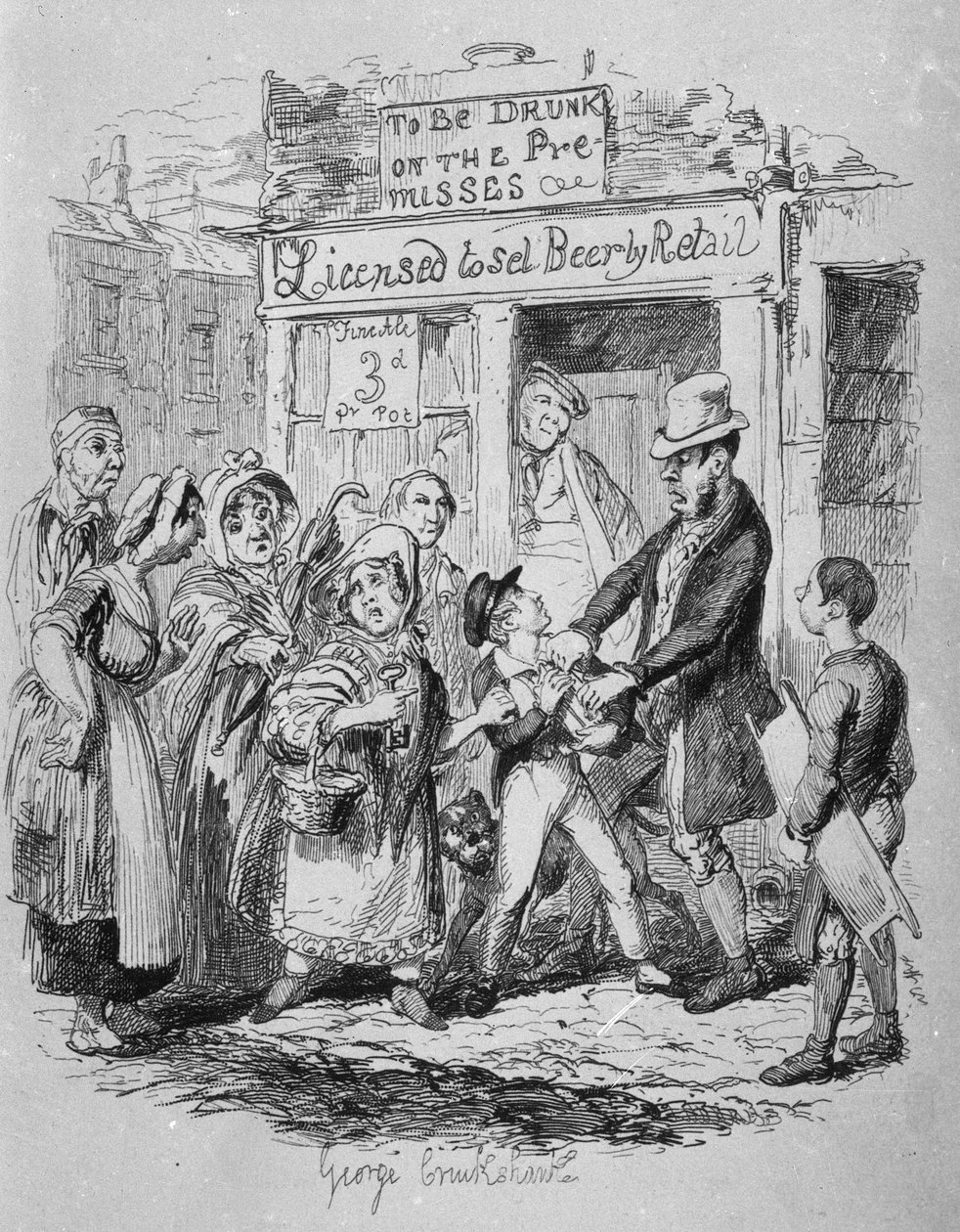 Oliver twierdził przez swoich serdecznych przyjaciół, z „Przygód Olivera Twista” Charlesa Dickensa (1812-70) 1838 autorstwa George Cruikshank