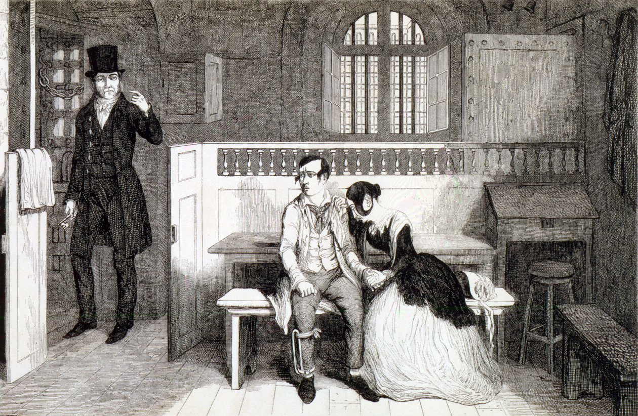 Skazany na transport, tablica 6 „Dzieci pijaka”, 1848 r. autorstwa George Cruikshank