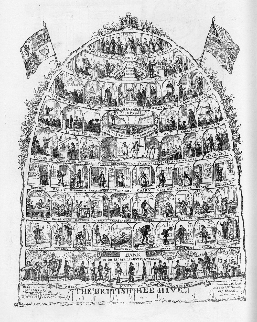 Brytyjski ul, 1867 autorstwa George Cruikshank