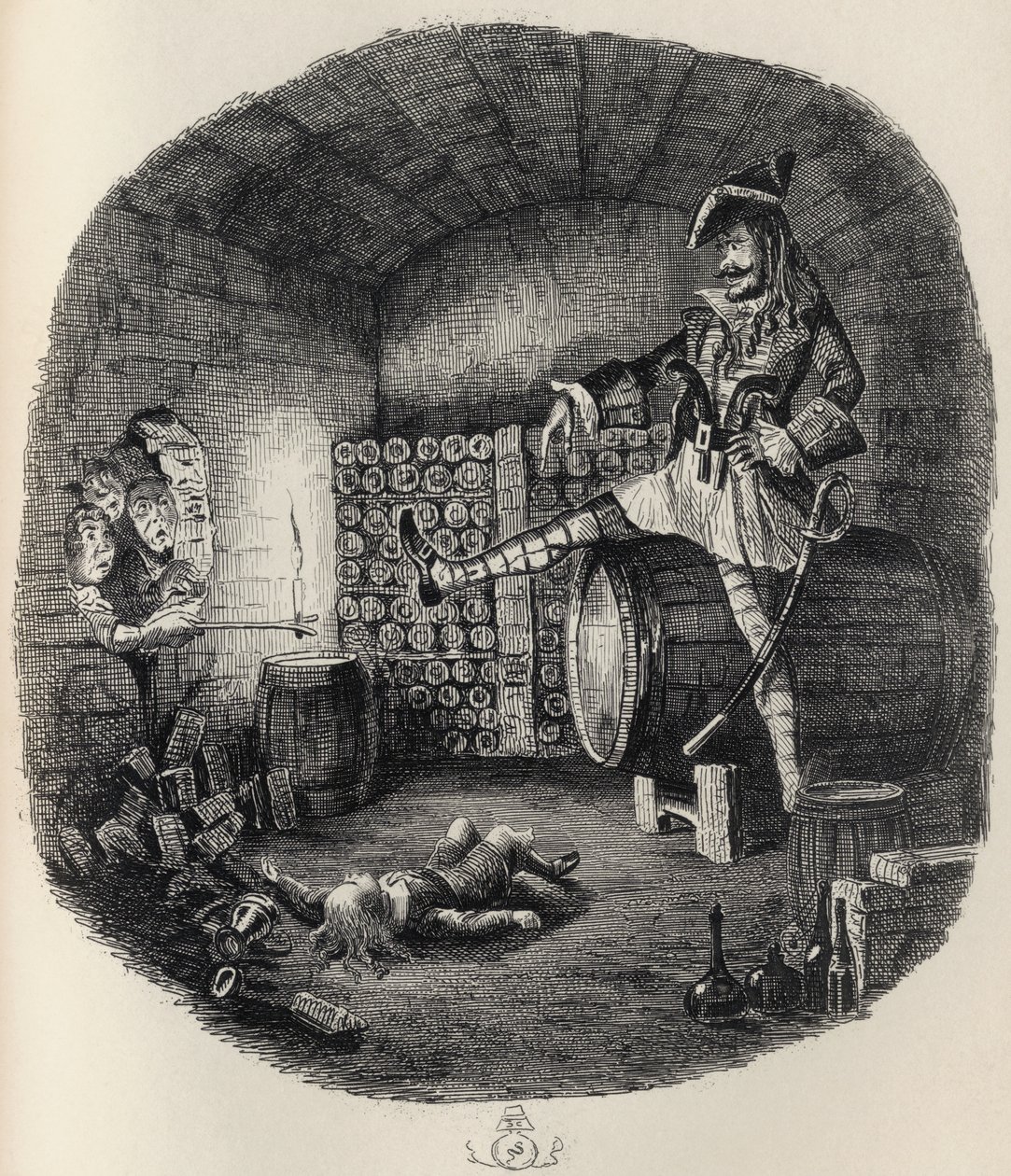 Klątwa Buccaneera, z „Legend Ingoldsby” Thomasa Ingoldsby, wydanej przez Richarda Bentleya und Son, 1887 autorstwa George Cruikshank