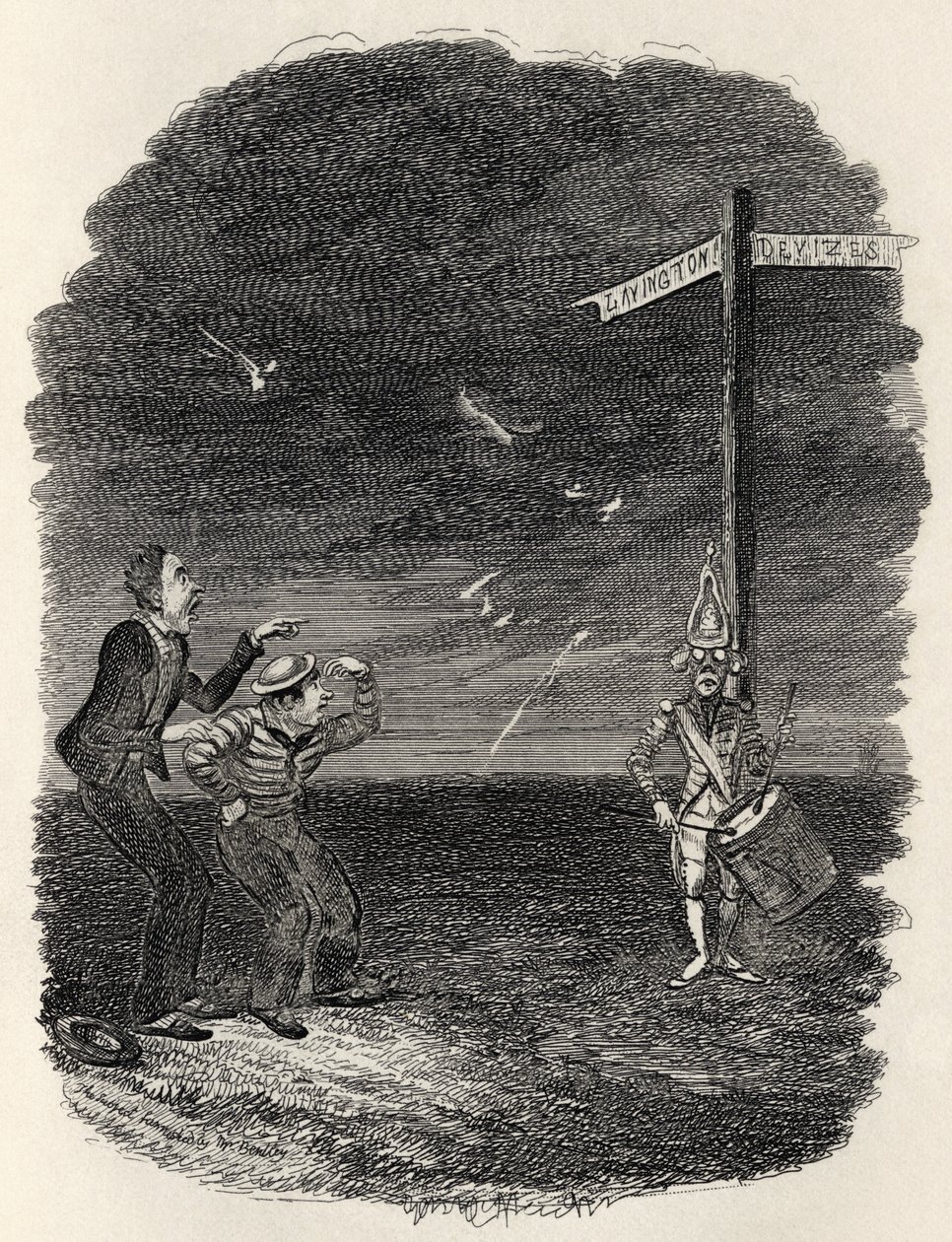 Martwy perkusista, z „The Ingoldsby Legends” Thomasa Ingoldsby, opublikowane przez Richard Bentley und Son, 1887 autorstwa George Cruikshank