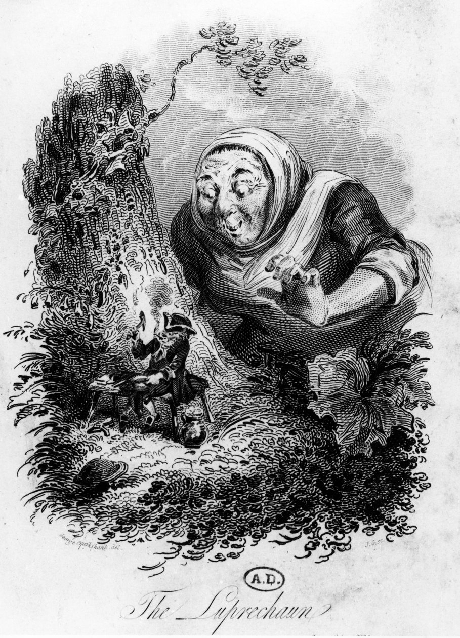 Leprechaun, ok. 1800-50 autorstwa George Cruikshank