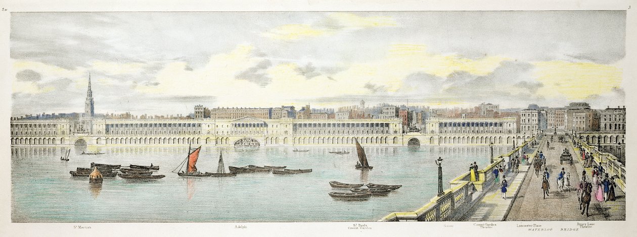 Projekt Twin Bridge dla Nowego Mostu Londyńskiego, 1802 autorstwa George Dance
