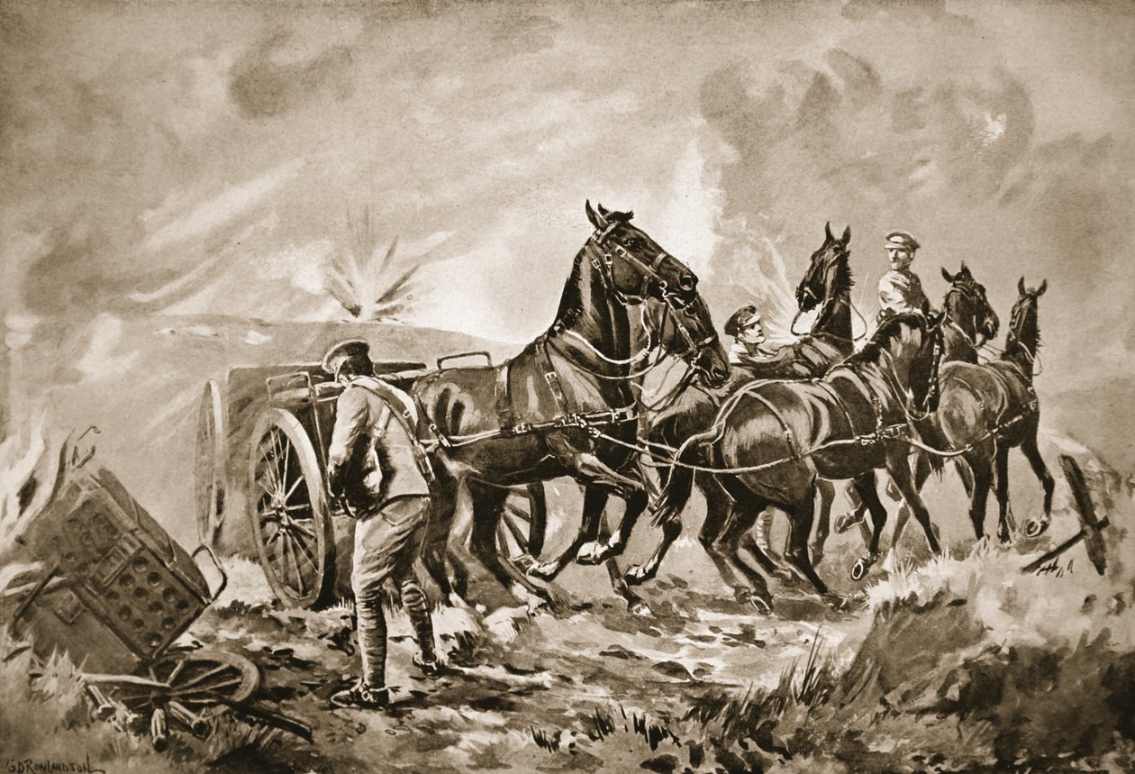 Driver King asystujący w zaczepieniu pistoletu o zwinny pod ciężkim ostrzałem autorstwa George Derville Rowlandson