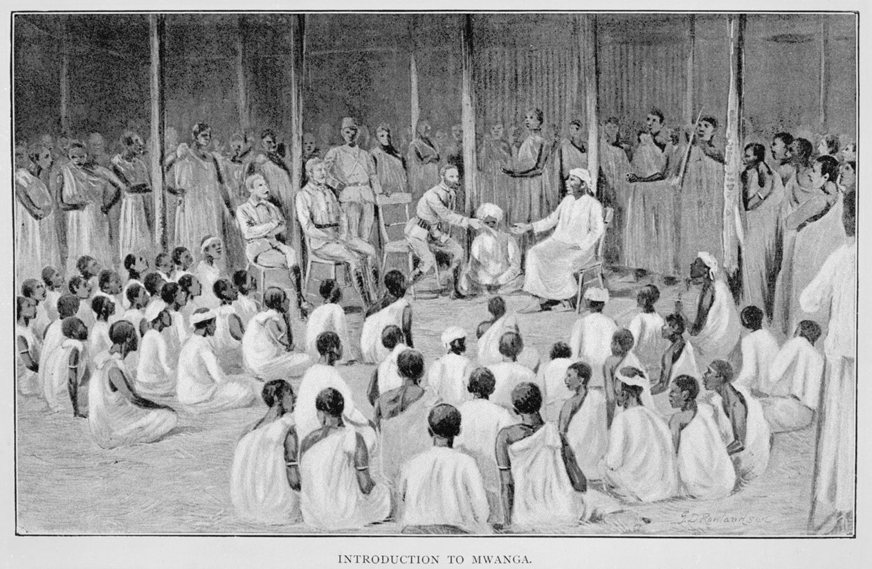 Wstęp do Mwanga, z "The Rise of Our East African Empire", przez Lord Frederick J.D. Lugard, 1893 autorstwa George Derville Rowlandson