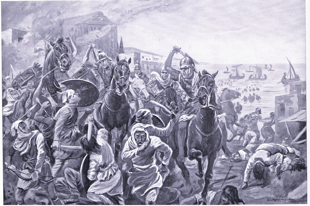 Zdobycie Tyru przez Ewagorasa z Cypru autorstwa George Derville Rowlandson