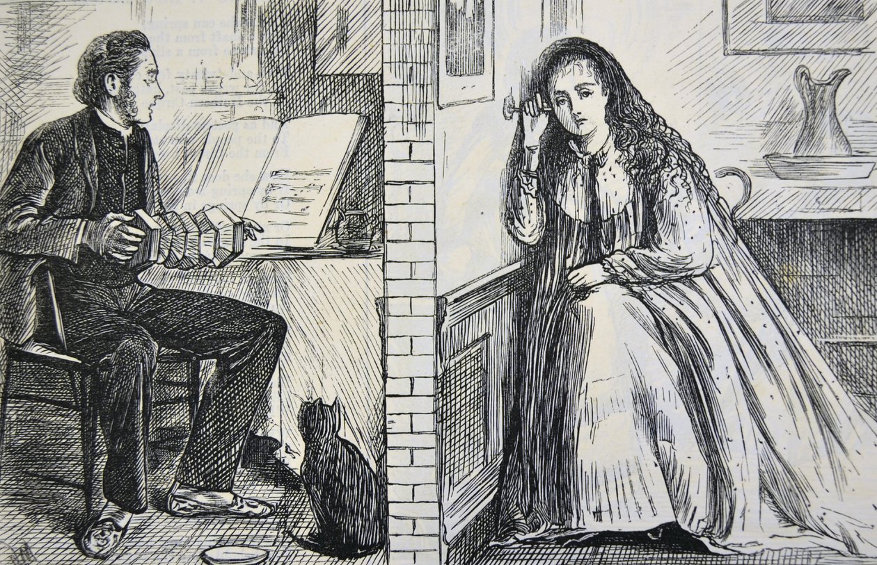 Wibracje dźwięku, 1871 autorstwa George du Maurier