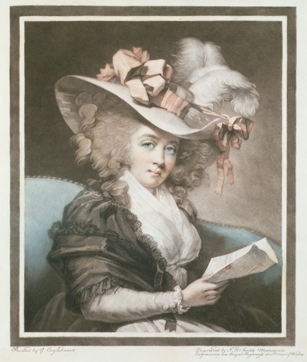 Pani Mills, grawerowana i pub. John Raphael Smith (1752-1812), 1786 (grawerunek mezzotinta) autorstwa George Engleheart
