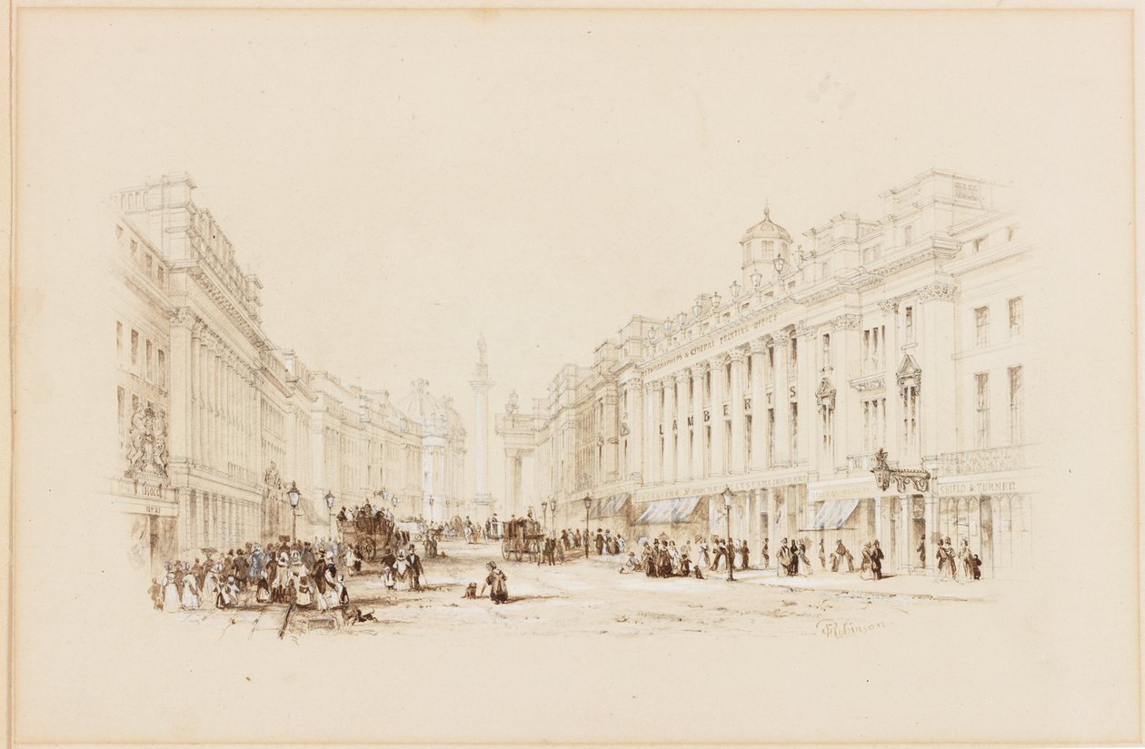 Gray Street, Newcastle (kolor nadwozia na papierze) autorstwa George Finlay Robinson