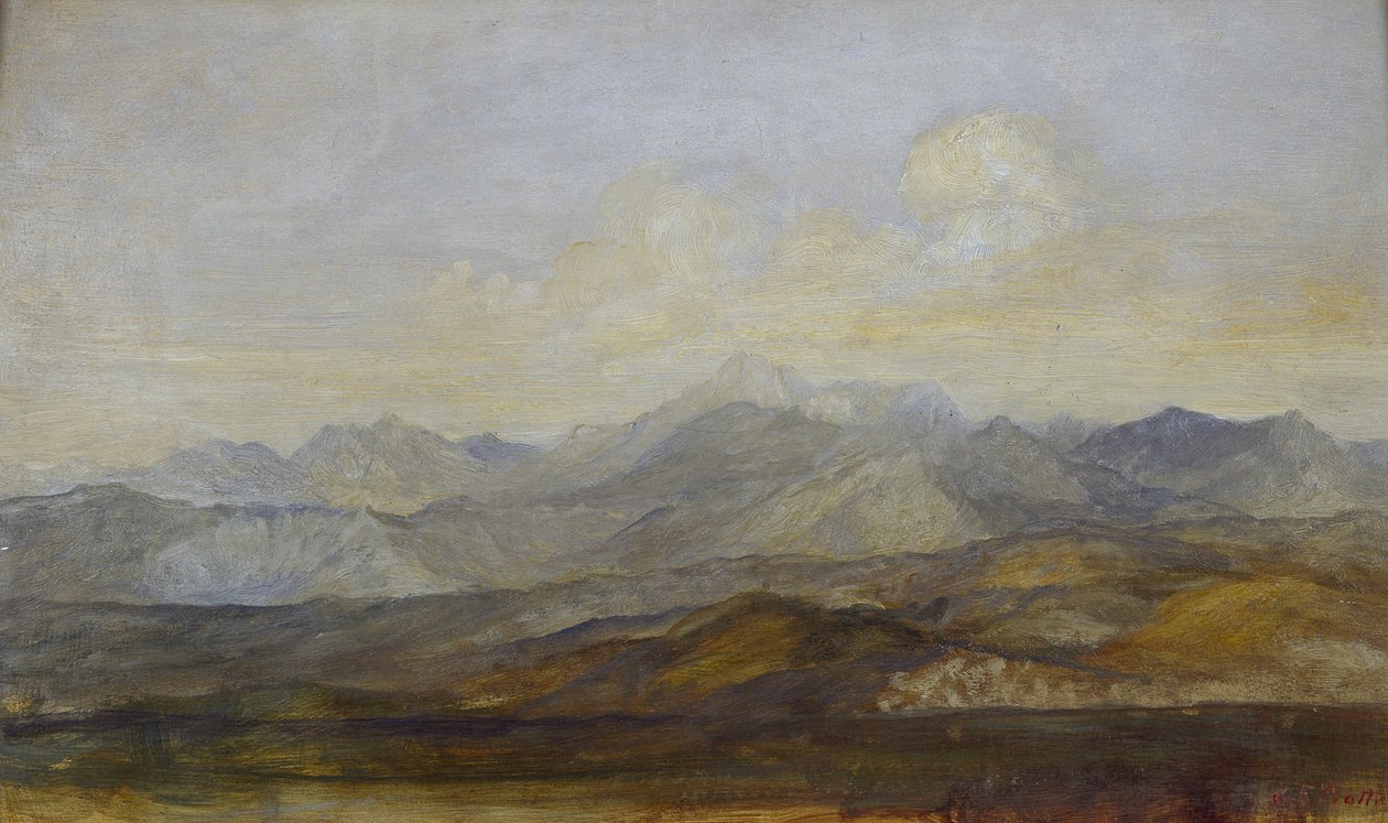 Góry Carrara z Pizy, 1845 - 1846 autorstwa George Frederick Watts