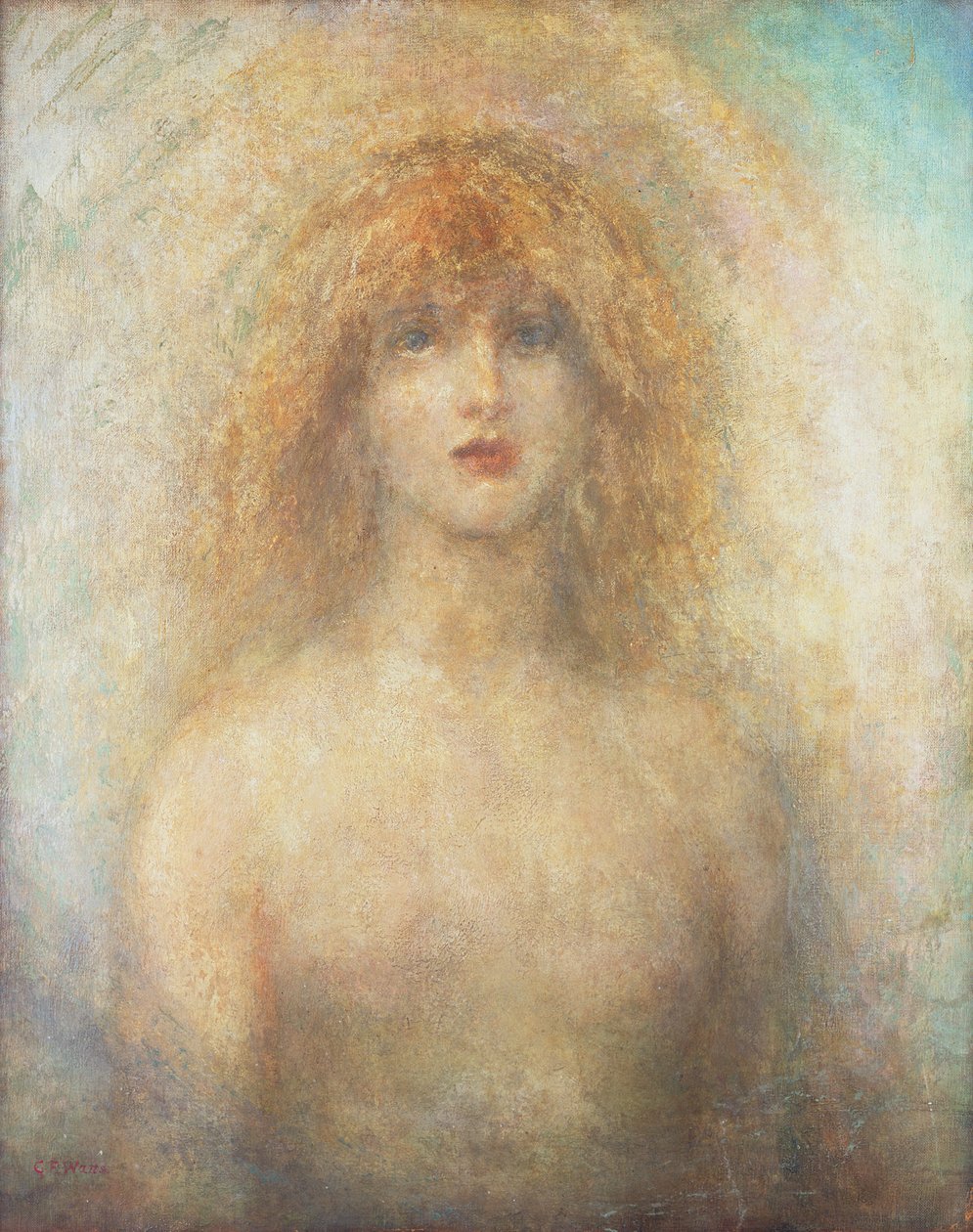 Uldra, Skandynawski duch tęczy w wodospadzie, 1884 autorstwa George Frederick Watts