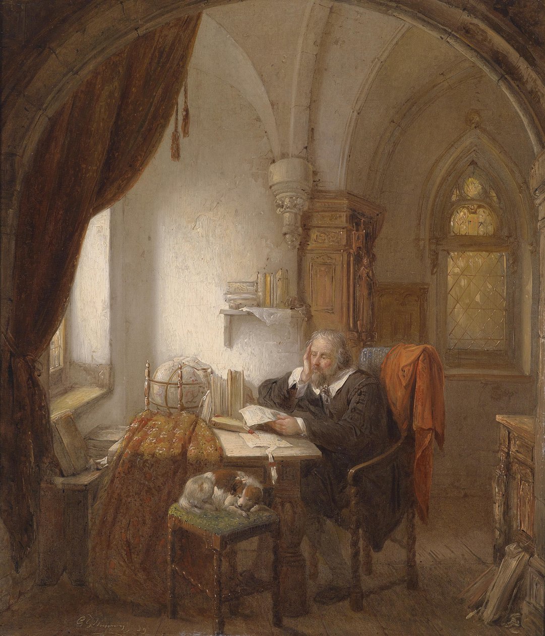 Uczony, olej na płótnie, 51 x 43,5 cm autorstwa George Gillis Haanen