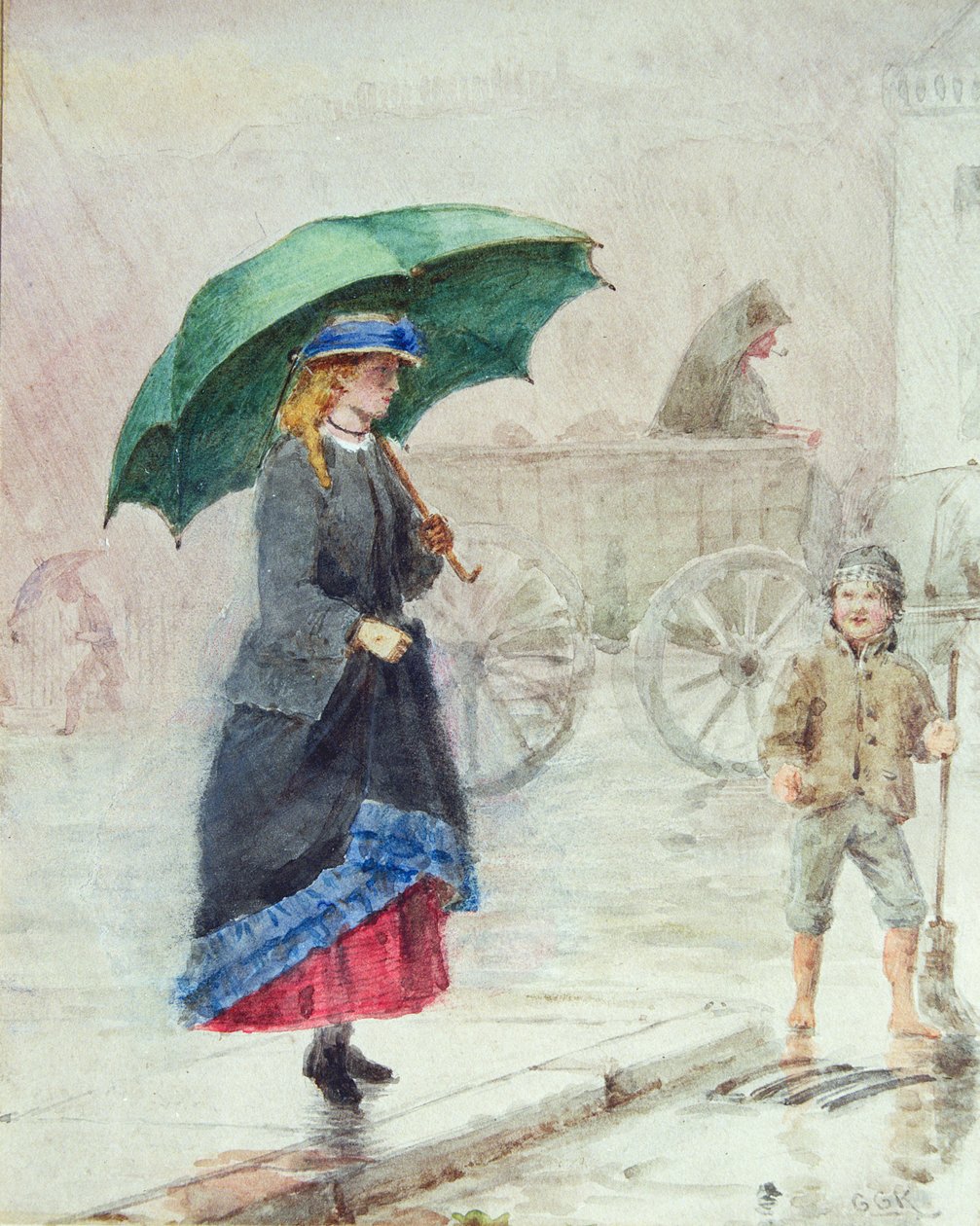Zielony parasol autorstwa George Goodwin Kilburne