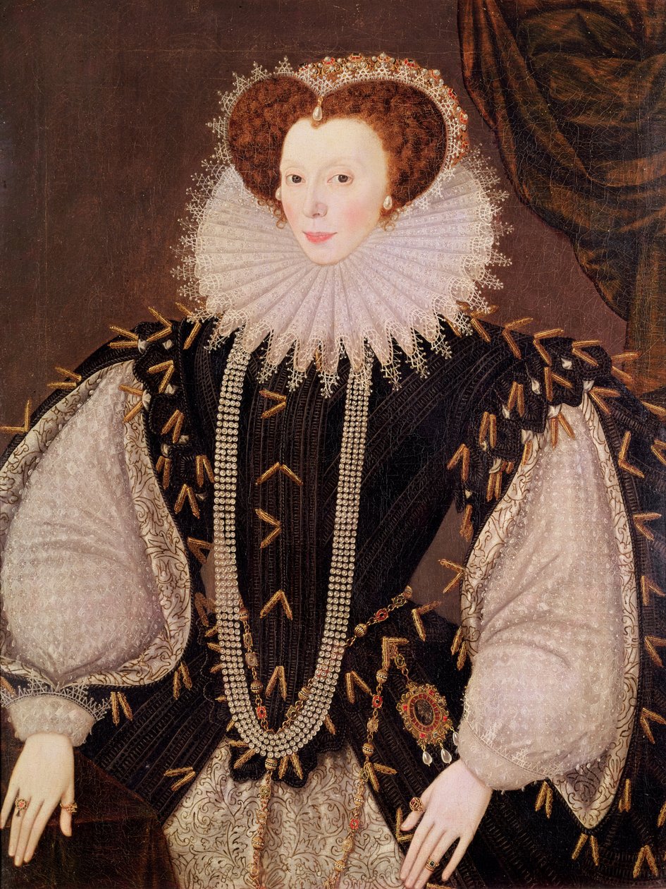 Portret Elizabeth Sydenham, Lady Drake, ok.1585 autorstwa George Gower