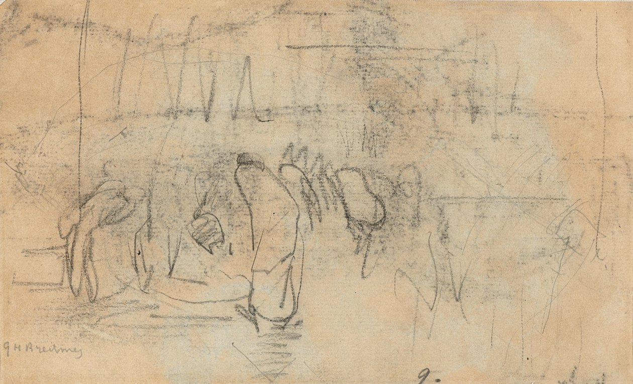 Szkic ludzi na ulicy Holendrzy: Szkic ludzi na ulicy autorstwa George Hendrik Breitner