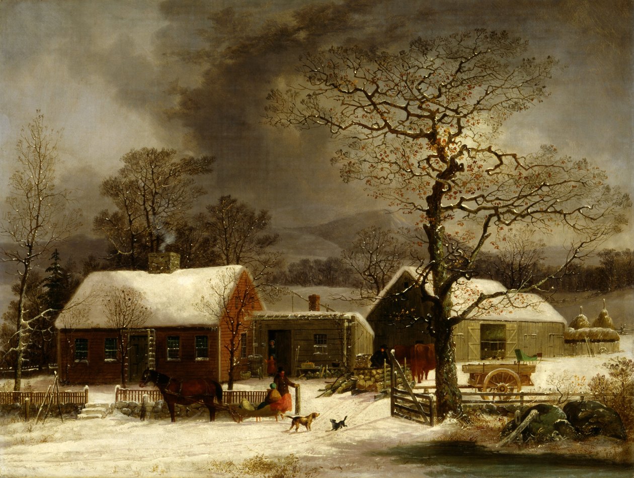 Zimowa scena w New Haven, Connecticut autorstwa George Henry Durrie