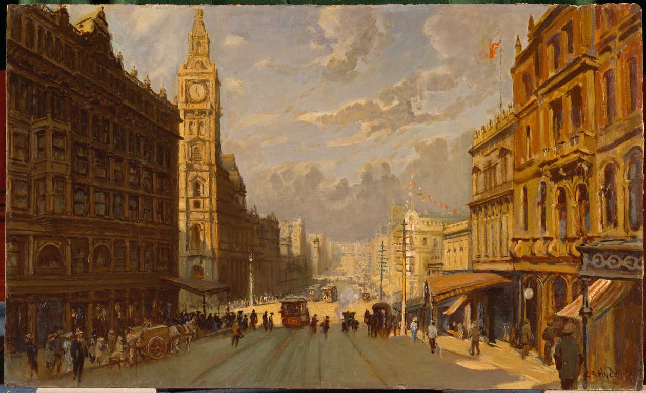 Bourke Street wschód autorstwa George Hyde Pownall