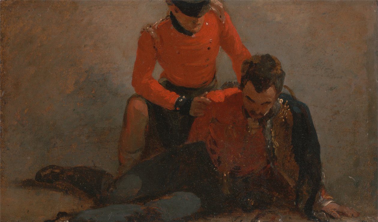 Góral, Black Watch uczęszczający do generała huzarów, być może lord Uxbridge - studium dla The B... autorstwa George Jones