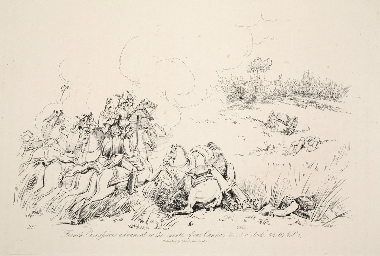 Francuscy karabinierzy podeszli pod nasze działa, pub. J. Booth, 1816 autorstwa George Jones