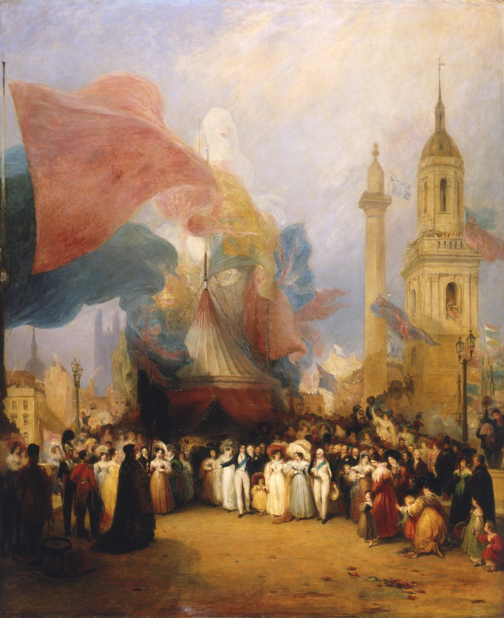 Królewska procesja na otwarciu London Bridge, 1831 autorstwa George Jones