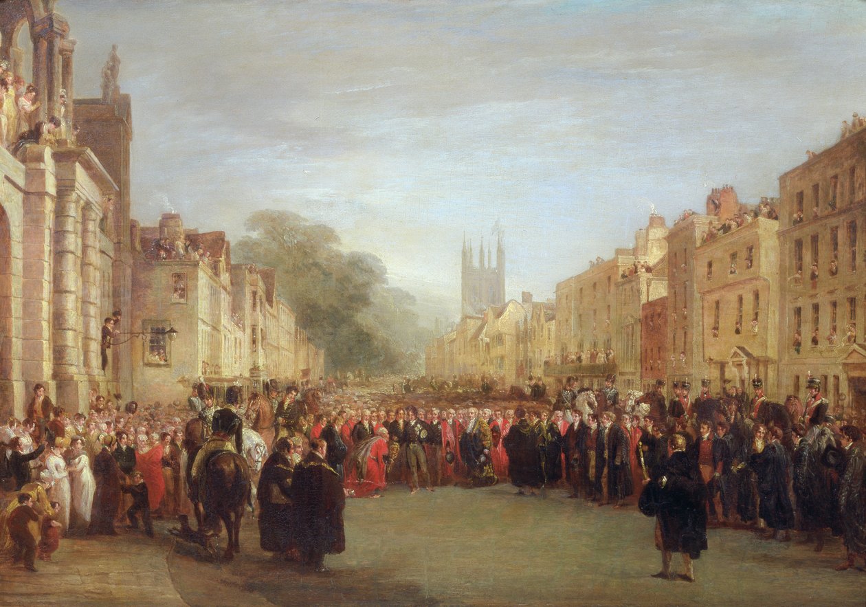 Wizyta Księcia Regenta w Oksfordzie, 1814 r. autorstwa George Jones