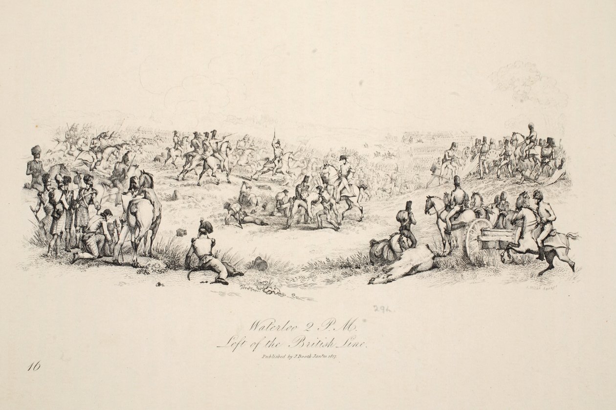 Waterloo, 14.00, na lewo od British Line, wyd. J. Booth, 1816 autorstwa George Jones