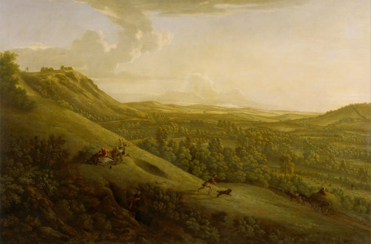 Box Hill, Surrey, z Dorking w oddali autorstwa George Lambert