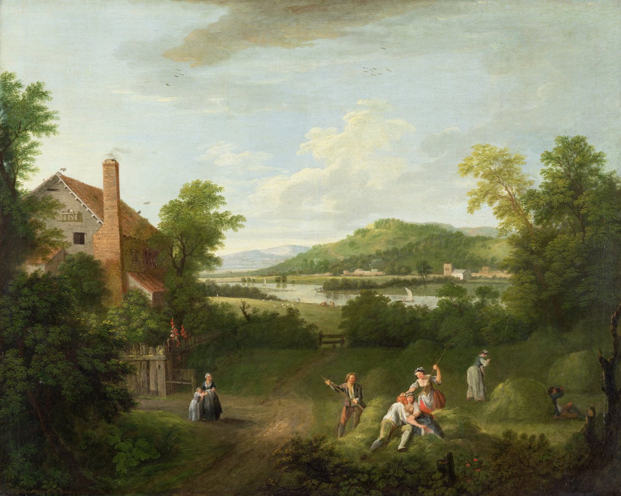 Pejzaż z robotnikami rolnymi, ok. 1730-40 autorstwa George Lambert