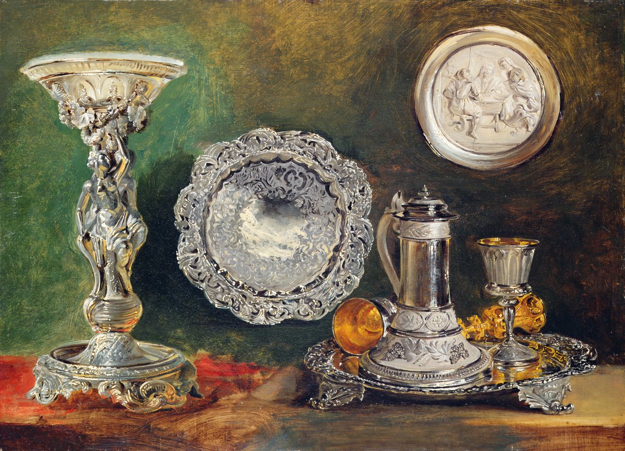 Martwa natura ze srebra, ok. 1833 autorstwa George Lance